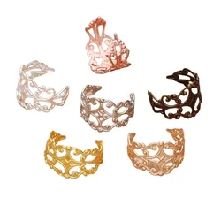BoYuTe (50 Pieces/Lot) 18*15MM Metal Brass Filigree Ring Base Adjustable Ring Setting Diy Hand Made Jewelry Accessories
