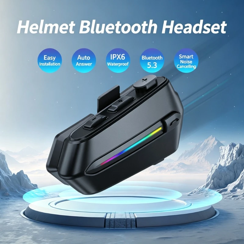 

C5S Motorcycle Helmet Headset Bluetooth 5.3 Wireless 1000mAh Long Standby Noise-Canceling Motobike Rider Cyling Headphones