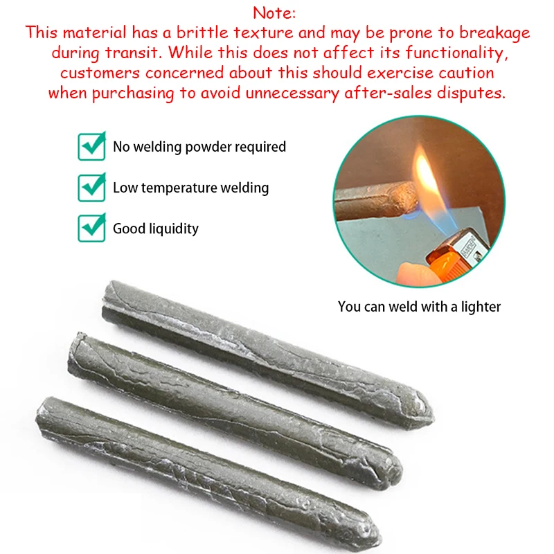 3/6/9/12pcs Universal Welding Rods,Easy Melt Low Temperature Welding Rod for Copper Iron Stainless Steel,Aluminum Repairing Kits