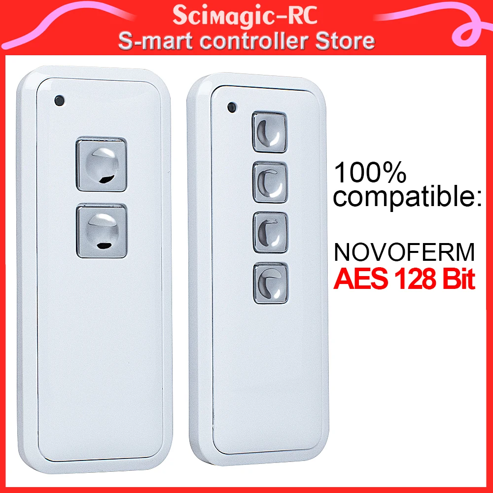 NOVOFERM Novotron 522 / 524 AES 128 BIT 2/4 Buttons Garage Remote Control 433.92mhz Gate Door Transmitter Opener