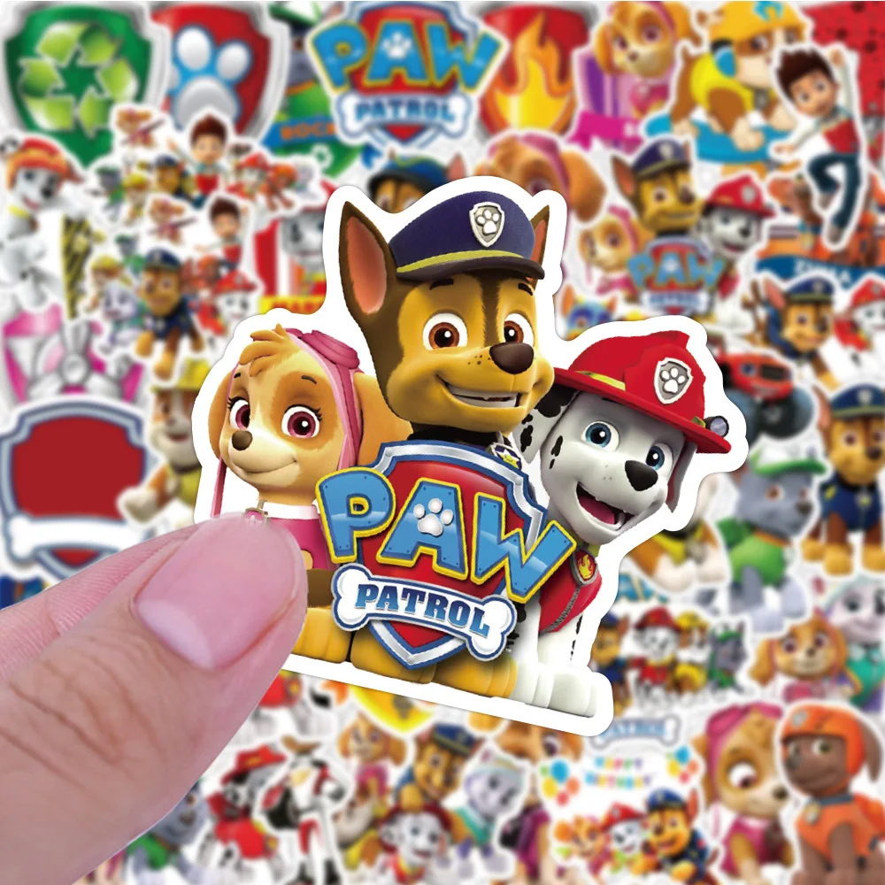 Paw Patrol Cartoon Adesivos para Crianças, Ryder Marshall Decalques, DIY Laptop, Telefone, Skate, Adesivo Impermeável, Presente Brinquedos, 10 Pcs,