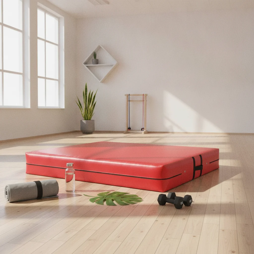Gymnastics Mat with Handle Soft Exercise Mat with Handles Wipe-Clean Long-Lasting for Gymnasts, Combat Arts