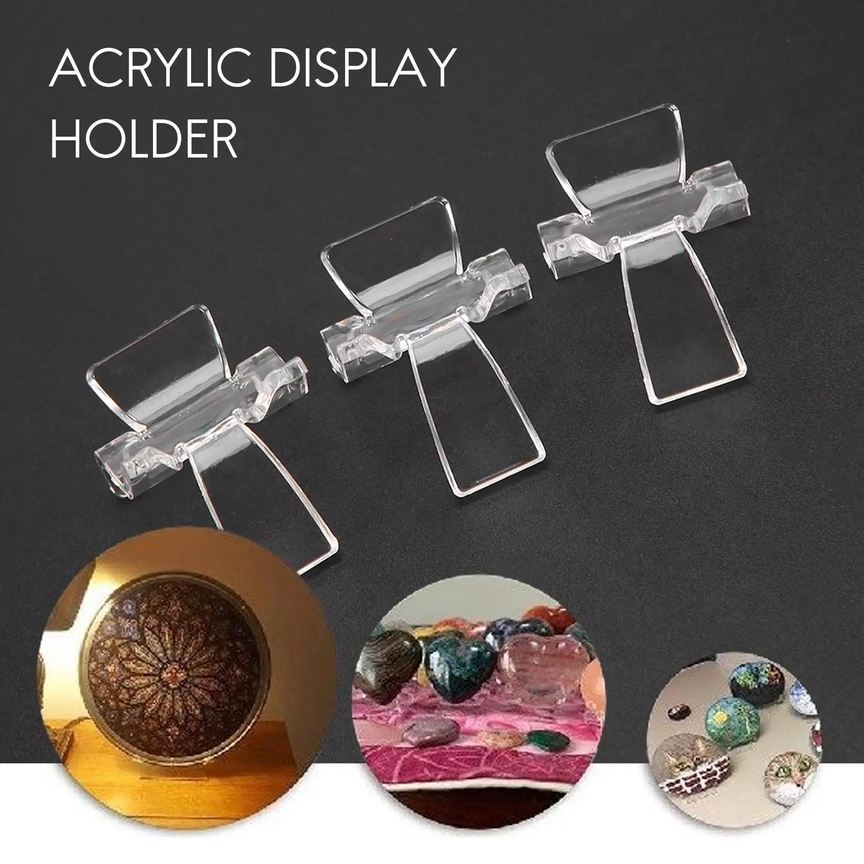 25 peças suporte de exibição acrílico cavalete de exibição de plástico transparente suportes de cavalete de exibição acrílico para rocha mineral ágata f
