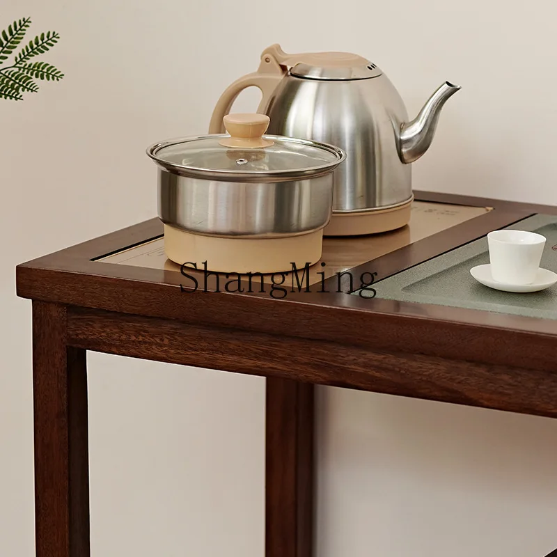 FG walnut light luxury tea table household coffee table tea table side  stove automatic boiling water under bucket tea rack