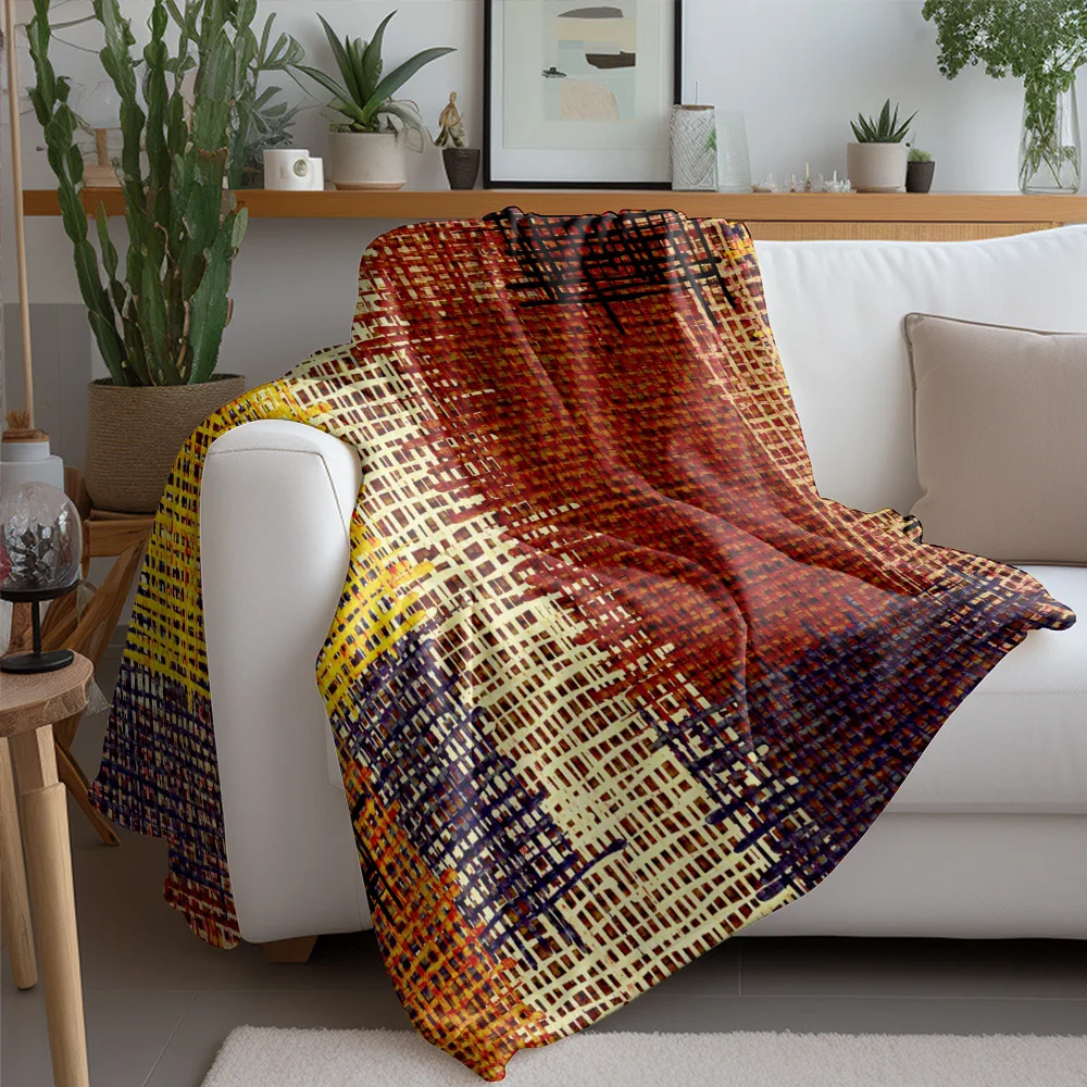 Multi-colored Textured Woven Blanket Throw Soft Cozy Bed Sofa Decorative Throw Blanket for Home Decor Gift