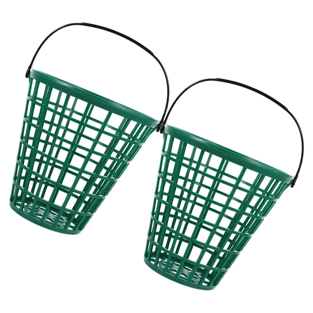 

2pcs Golf Ball Bucket Pickup Basket Large Capacity Rust Proof Swivel Handle Portable Storage Container Organizer