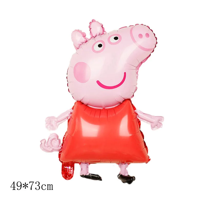 Juego de globos de la serie Peppa Pig, película de aluminio, dibujos animados, decoración de fiesta de cumpleaños para niños, regalos para niñas, 5-8 Uds.