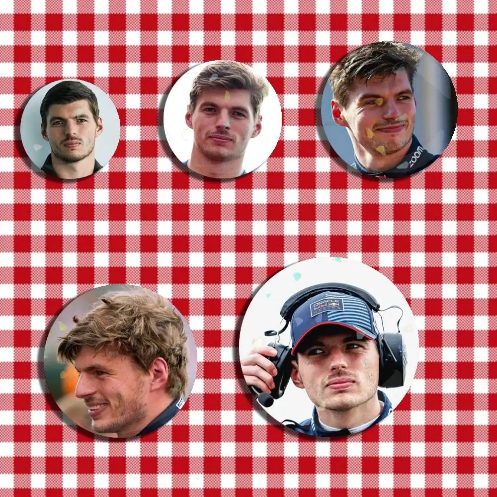 M-Max Racing Driver V-Verstappen Laser Badge Creative Pins Brooch for Bag Clothes Hat Decor Gifts Fans Collect