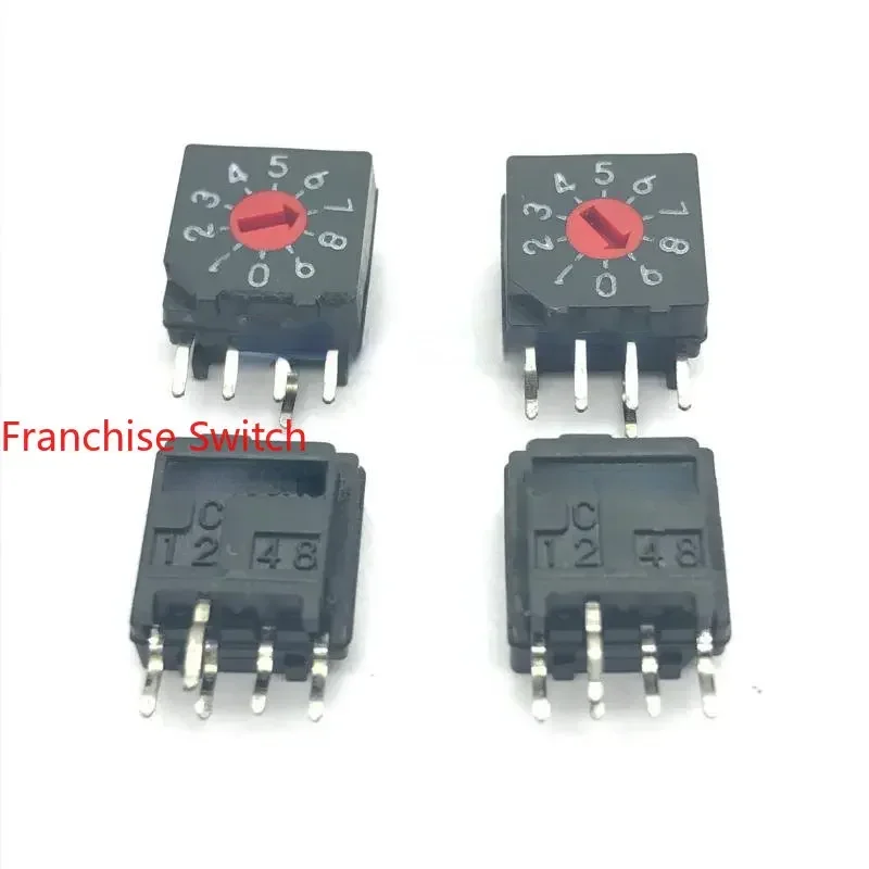10PCS 0-9 Encoding Switch 10 Bit 8421C Encoder Reverse Code Red 1/4 Pin
