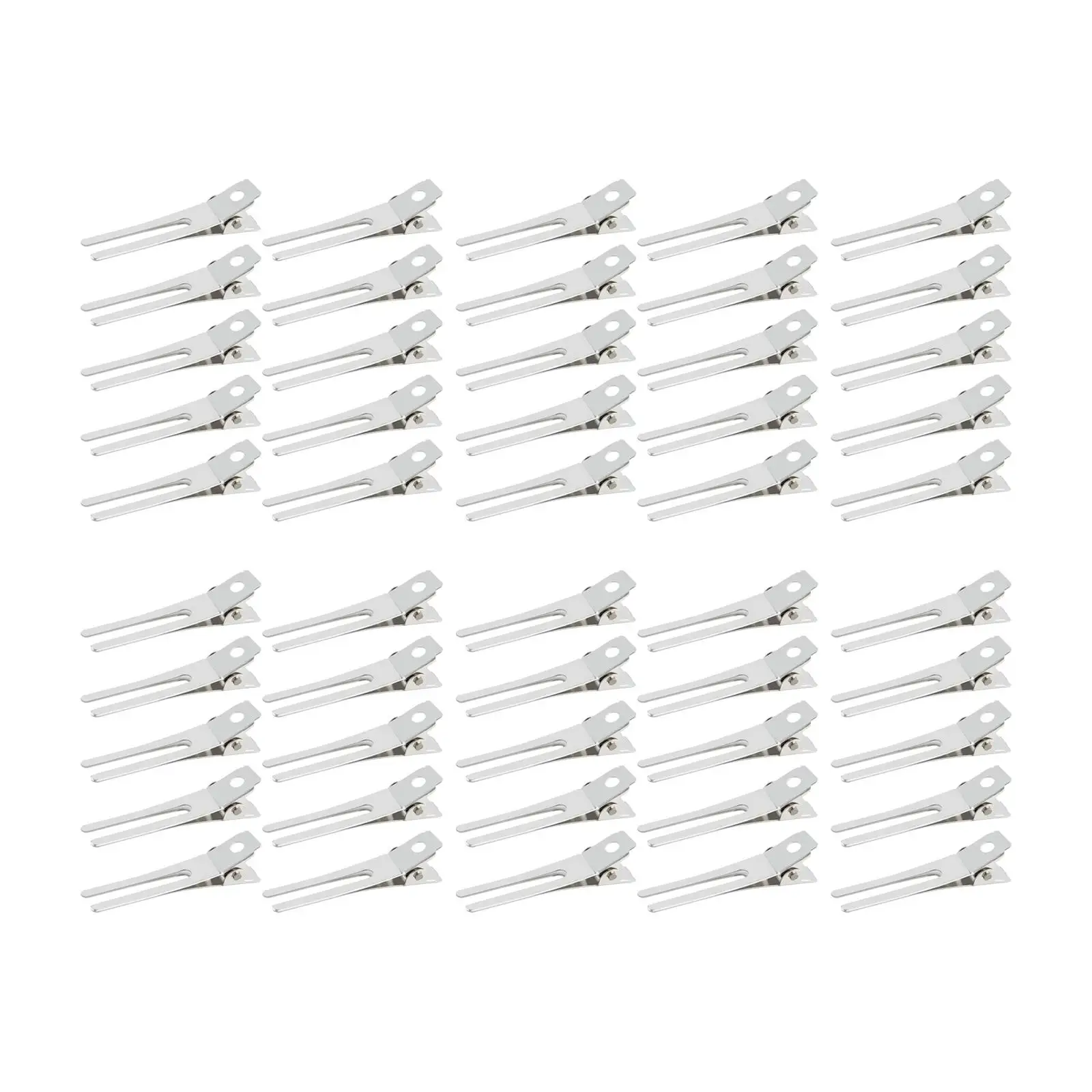 50x Hair Clips Haircuts Separating Double Prong Pins Clips for Coloring