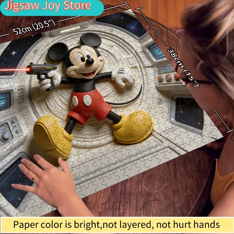 ภาพพิมพ์ตกแต่งบ้าน 2D ลายดิสนีย์ สติทช์ และมิกกี้เมาส์, จิ๊กซอว์ 2D แบบแบน, ดิสนีย์, ปริศนาสำหรับผู้ใหญ่, ของขวัญสำหรับคนที่คุณรัก