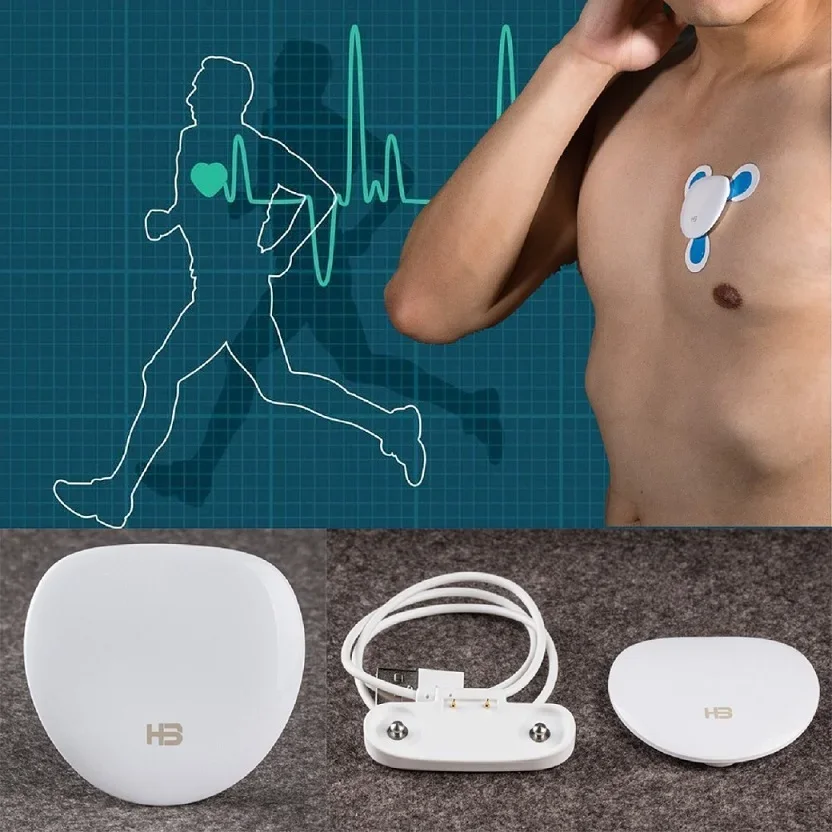 Wireless Holter ECG Wearable ECG Monitoring Chargeable EKG Portable Heart Rate Monitor Arrhythmias Warning PDF Data Report