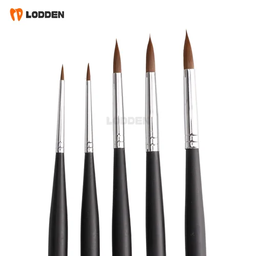 Pluma de cepillo de porcelana Dental, herramientas para dientes de laboratorio Dental, moldeador de dentista, pincel Interdental de esmalte de plástico, pincel de cerámica, 5 uds.