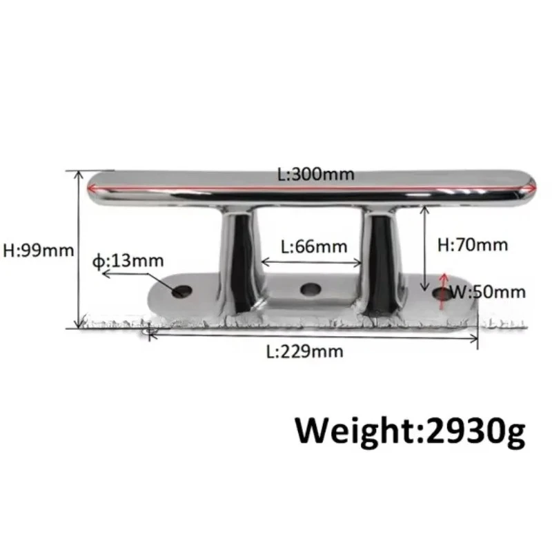 Marina Mooring Boat Yacht Parts Bitt Dock Angled Cleat Made of 316 Stainless Steel