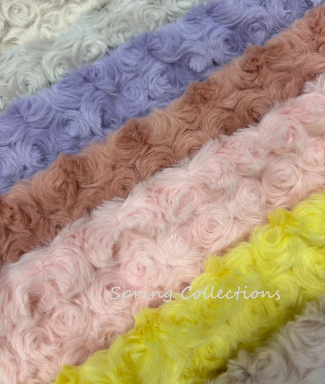 100*160cm Imitation Rabbit Hair Soft Rose Velvet Polyester Fabric rosette swirl minky fabric cuddle DIY Cushion Cloth fabric