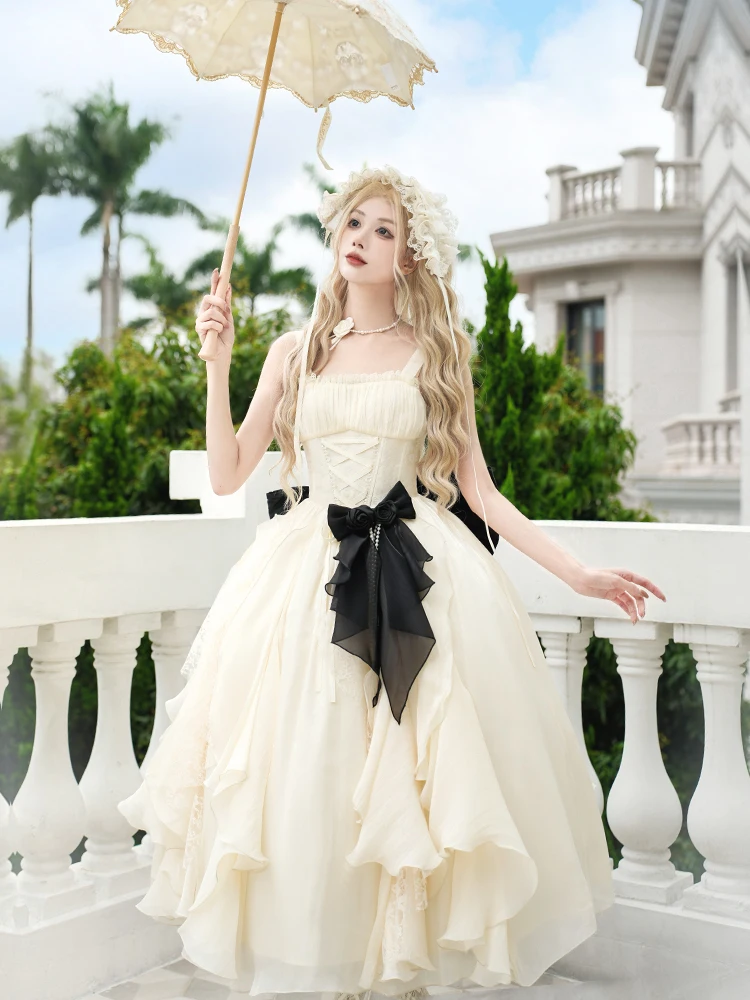 الاختلافات ضوء القمر مع Puji الخصر الأصلي هيكل السمكة لوتس ليف حافة فستان الجوزاء Jsk الصيف الحلو فتاة الأميرة لوليتا فستان #3