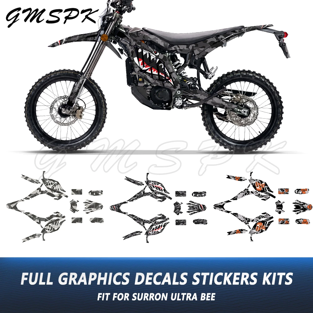 Fit for Sur-ron Surron Ultra Bee 2023-2025 Motocross Customize Graphic Background Decals 3D /Crystal Glossy Decor Stickers Kit