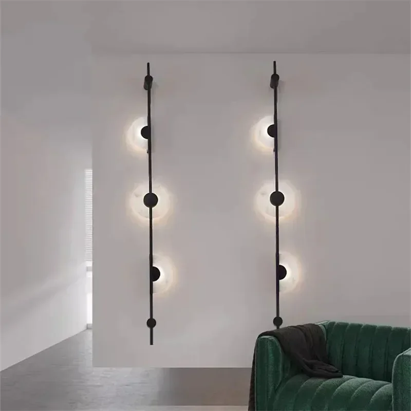 Acrylic Wall Lights For Living Room Restaurant Aisle Sconce Long Size Indoor Modern Led Wall Lamp Gold Black Bracket Light