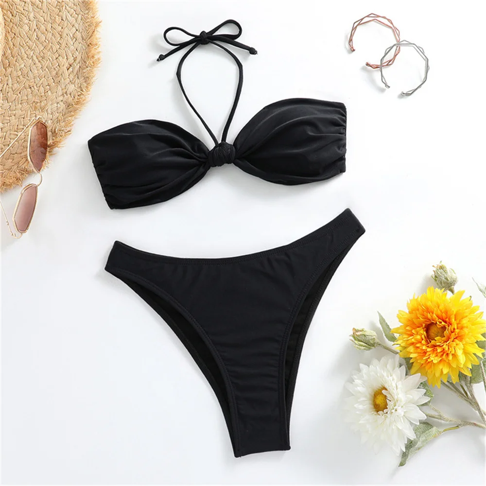 Sexy Geknoopt Bandeau Badpak Micro String Backless Bikini Y2K Vakantie Badmode Vrouwen Strand Outfit Badpakken Bikini Mujer