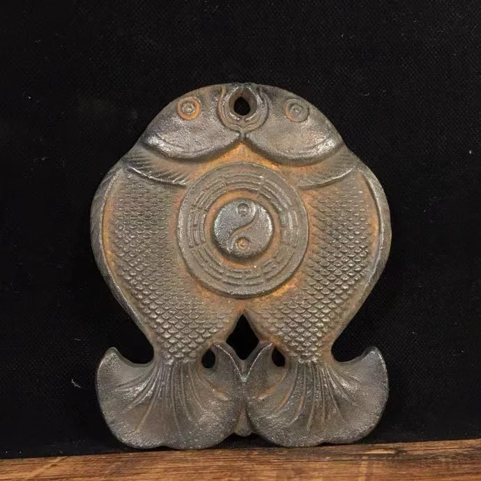 

Rare old Tai Chi Bagua Iron Carved House Guardian Mirror statue,#02,Free shipping