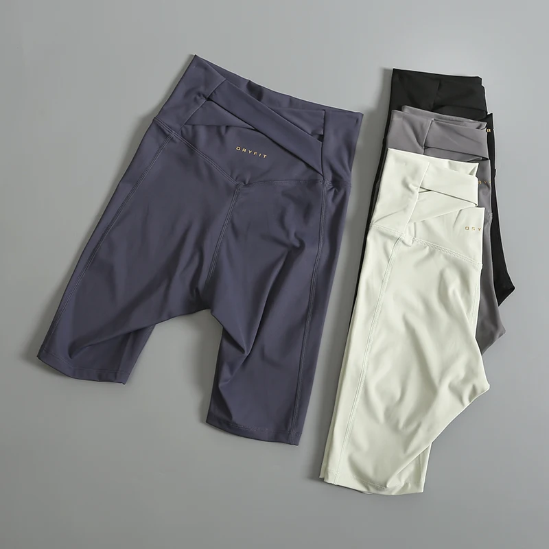 

Sports five-point pants for women quick-drying high waist hip lifting fitness set peach summer thin running yoga cycling shorts