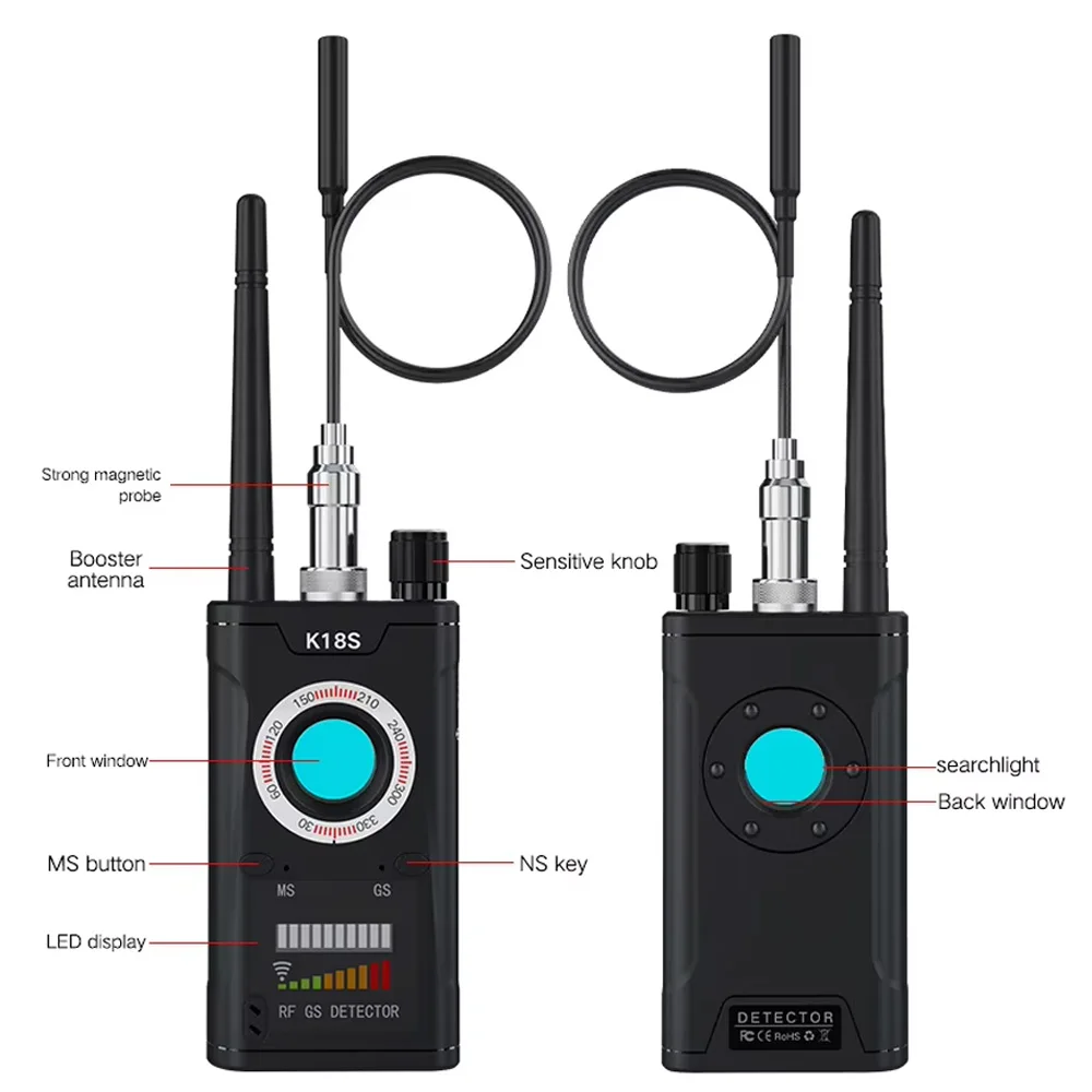 Signal Detector Car GSM Tracking Device Finder Radio Wireless RF Scanner K18S Bug CCTV Hidden Camera Detector Hacking Gadgets view 2