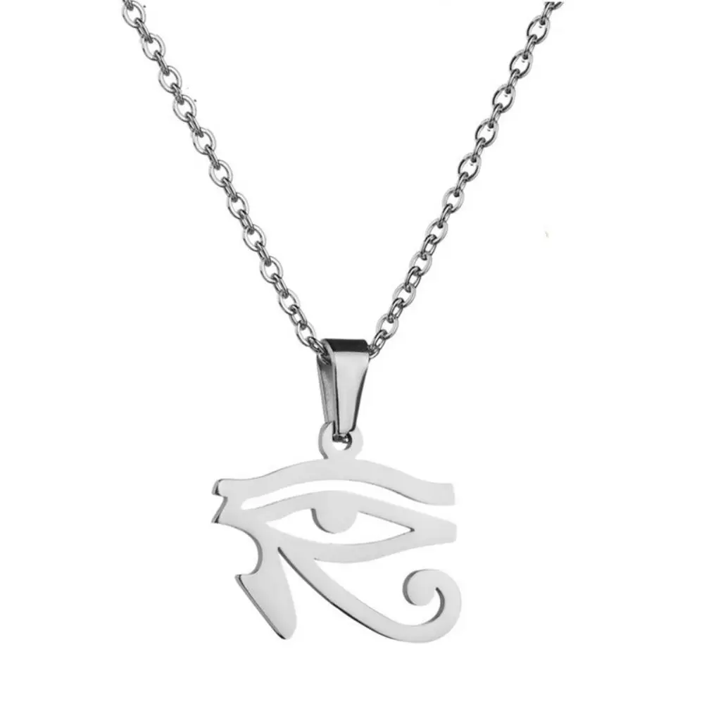 Patron Saint The Eye of Horus Necklace Ancient Egypt Sacred Wedjat Eye Necklace God of The Sky Pharaoh Women Pendant Necklace