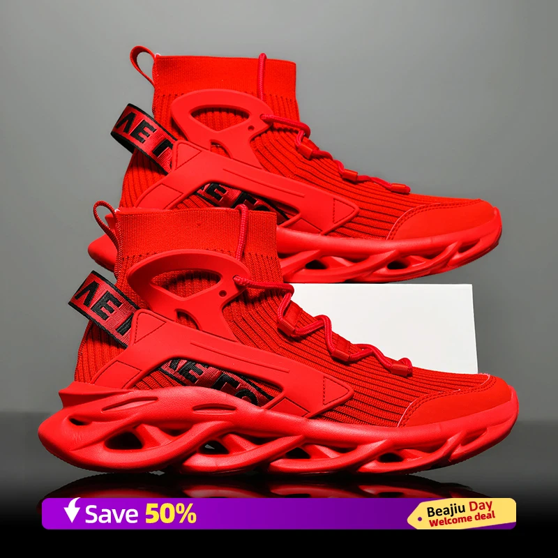 أحذية رجالية من القماش الشبكي عالية الجودة أحذية ماراثون رياضية للجري قابلة للتنفس وخفيفة الوزن ومريحة أحذية رياضية مضادة للانزلاق #3