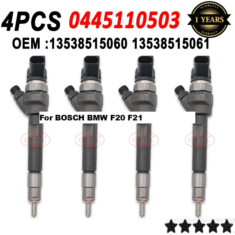 4PCS Diesel Fuel Injector for BOSCH BMW F20 F21 8515060 13538515061 13538515060 0445110503 0 445 110 NOZZLE 8515060 8515061