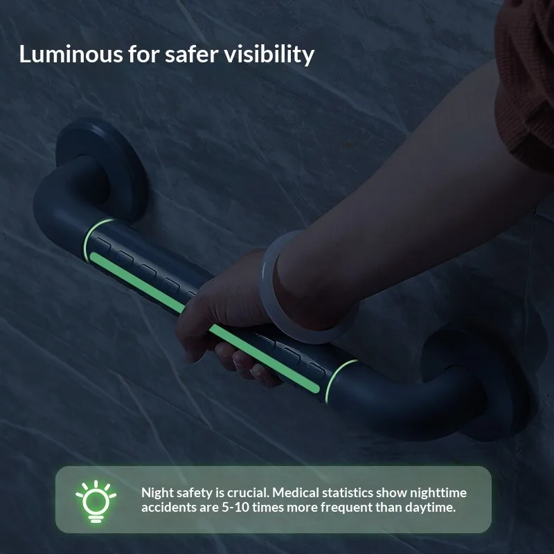 One character armrest luminous non-slip barrier-free toilet for the elderly disabled bathroom safety handle railing