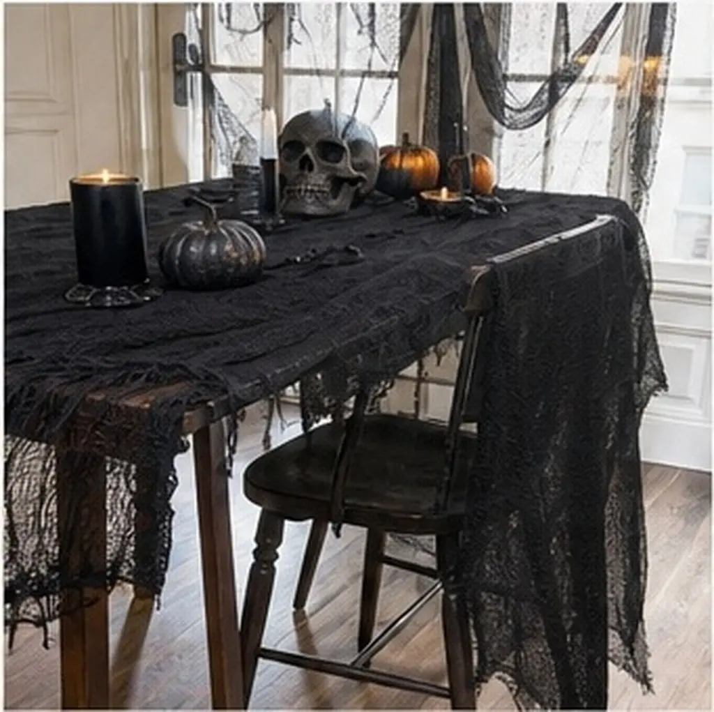 5Pcs Halloween Creepy Cloth Gauze Fabric Haunted Gauze Fabric Scary Spooky Cloth Halloween Party Supplies Haunted