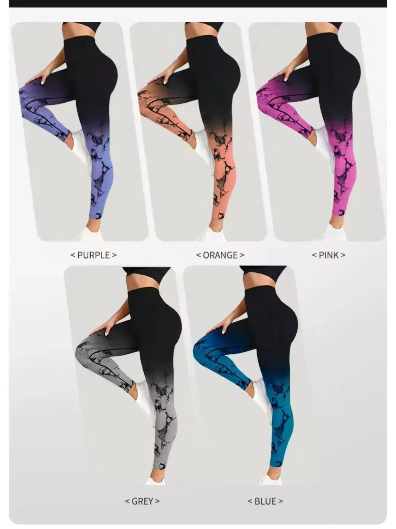 

New Tie Dye Yoga Pants Sport Leggings Women Seamless High Waist Push Up Tights Workout Fitness Gym Clothing