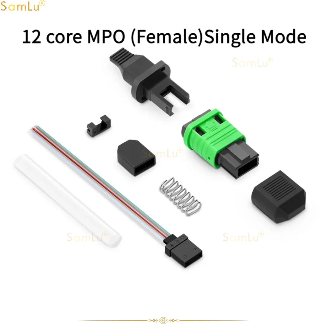 12 core MPO (Female)Single Mode Pre-polished OM3 Fiber Optic Connectors, Fusion Splice Applied for LAN/WAN Connections