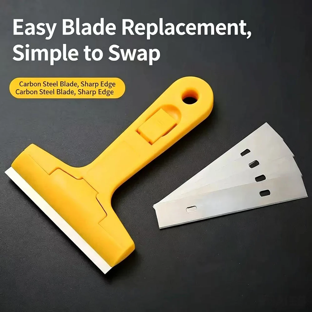 Long Handle Metal Blade Scraper Vinyl Spatula Car Glue Sticker Remover Household Cleaning Window Ceramic Glass Oven Stain