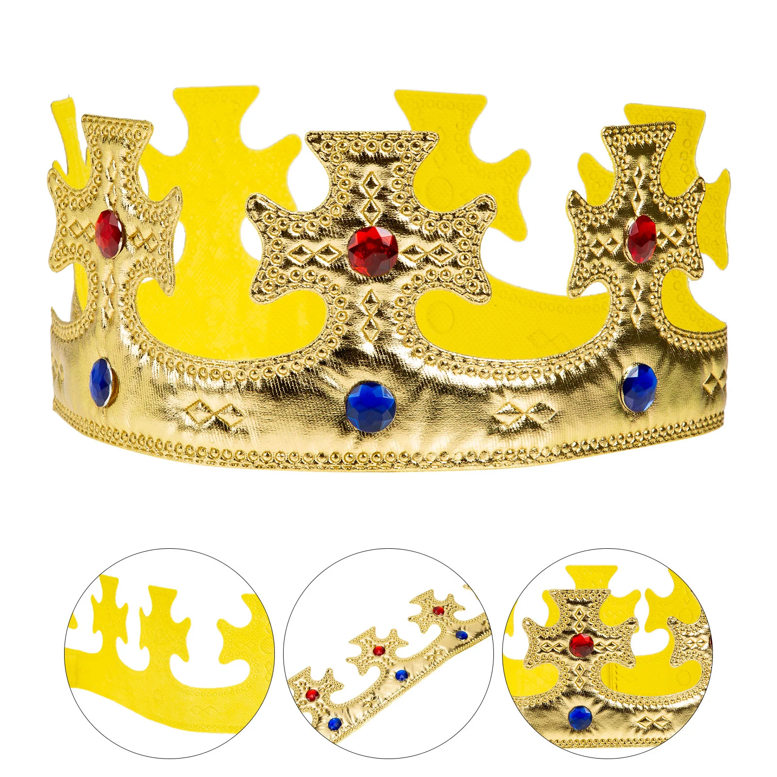 Gemstones for Kids Tiara Boys Prince Crown Cosplay King Crowns Golden Props Creative Performance Baby