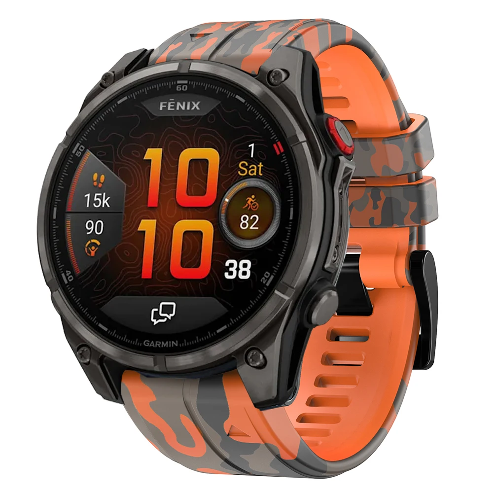 QuickFit 26/22 مللي متر Fenix 8Pro الفرقة ل Garmin Fenix E 8 47 51 مللي متر 7 7X 6 6X 5 5X/Epix/970 965 955 التمويه سيليكون حزام سوار