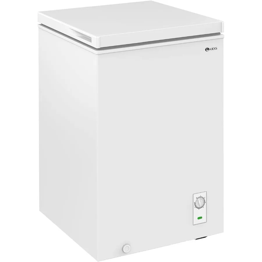 

3.5 cu ft Top Chest Freezer with Adjustable Thermostat and Removable Storage Basket for Home Kitchen Freezing Machine in Silver