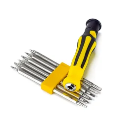 6 em 1 conjunto de segurança inviolável chave de fenda magnética bit hex torx chave de fenda cabeça mão plana ferramenta