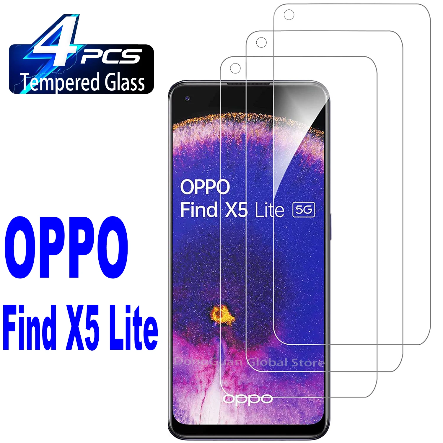 Oppo find x5 lite用スクリーンプロテクター,iPhone用強化ガラスフィルム2/4個