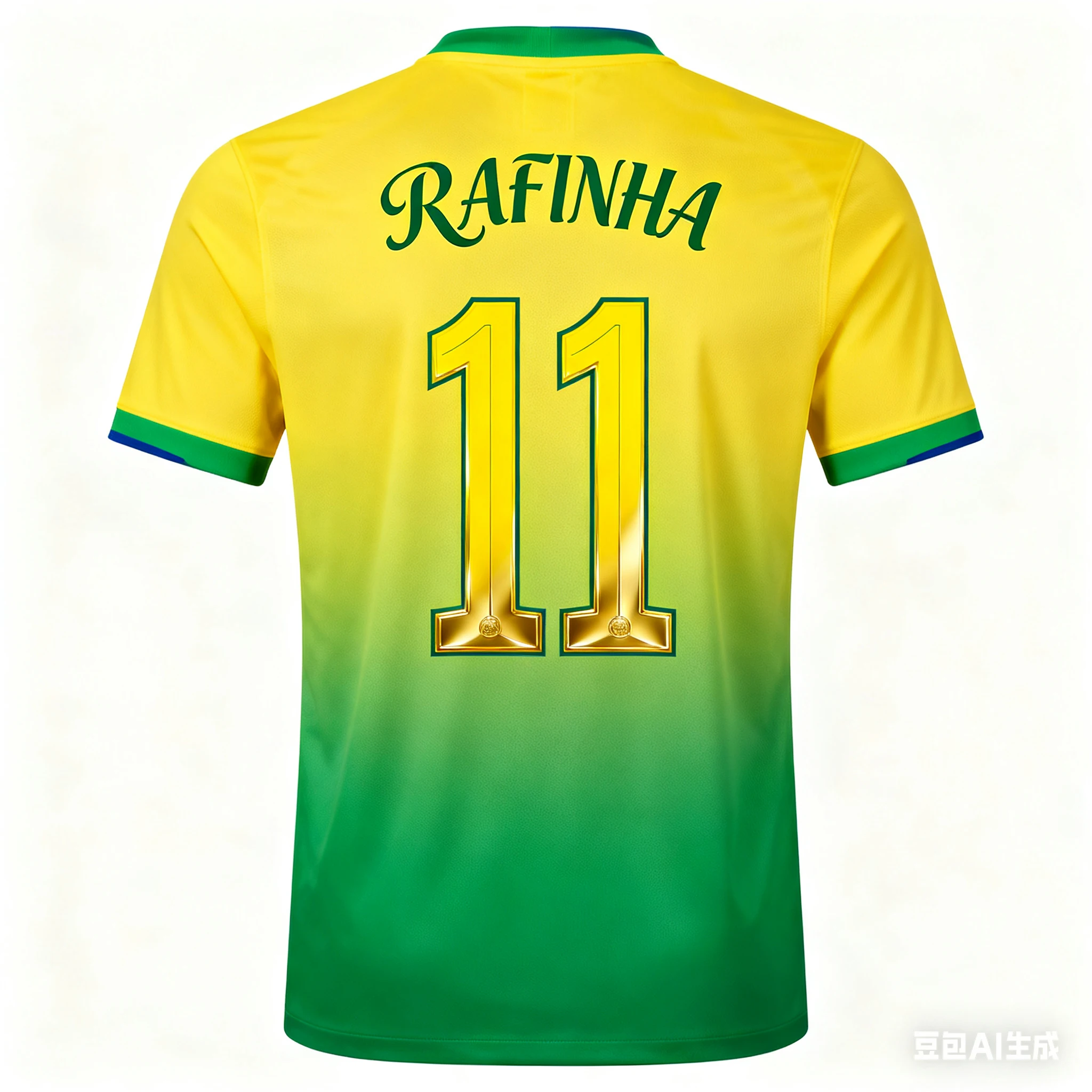 Nueva camiseta de partido de fútbol Rafinha& # 11 Camiseta deportiva Color amarillo y verde Jersey para fanáticos Regalo Camiseta transpirable de secado rápido