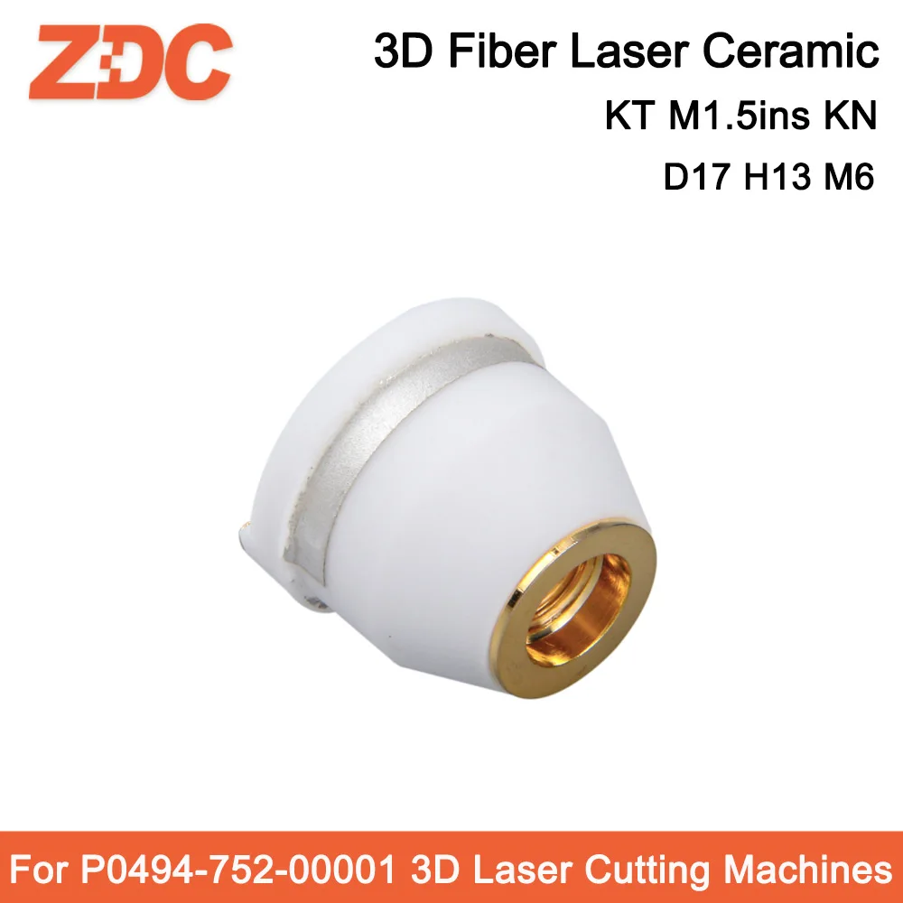 Fiber Laser 3D Laser Ceramic KT M1.5ins KN Ceramic Part Nozzle Holder for Precitec P0494-752-00001 D17 H14 M6