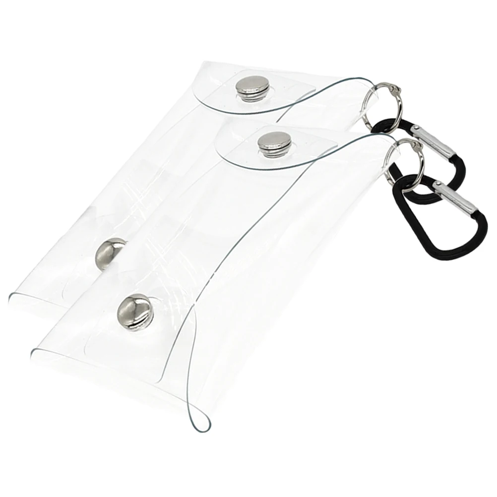 

2Pcs Key Bag Compact Clear Storage Daily Use Outdoor Transparent Waterproof MultiFunction Pouch Cosmetics Brush Holder