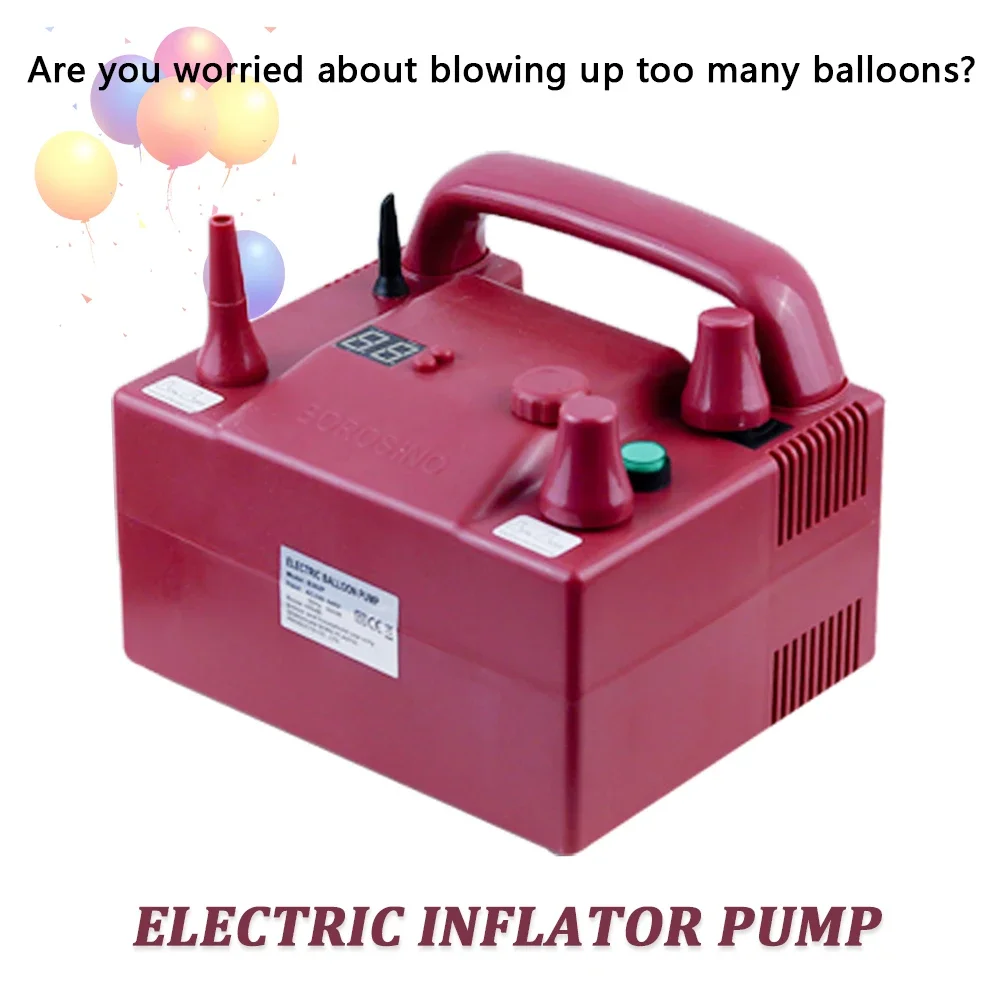Elektrische Ballongebläsepumpe, rosaroter Ballon-Luftpumpe mit zwei Düsen, 220 V, 800 W, mit 2 Aufblasdüsen zur Dekoration – Detail 1