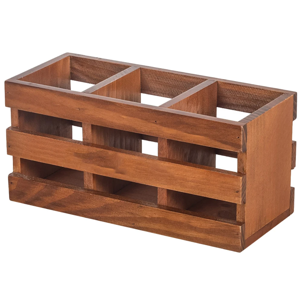 

Solid Wood Storage Box Desktop Organizer Pencil Holder Pen Case Compartment Lipstick Box Cosmetics Holder Remote Control