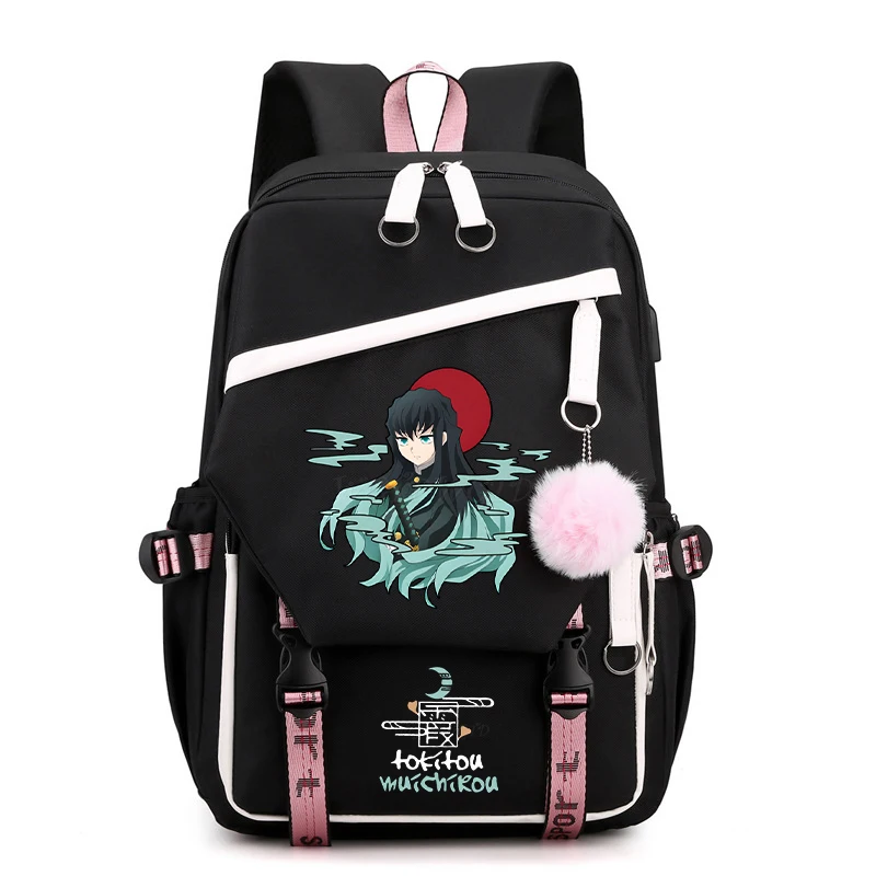 

Anime Demon Slayer Aesthetics Backpack Teenarges Boys Girls Tokitou Muichirou Pattern Schoolbag Travel Shoulder Outdoor Bags