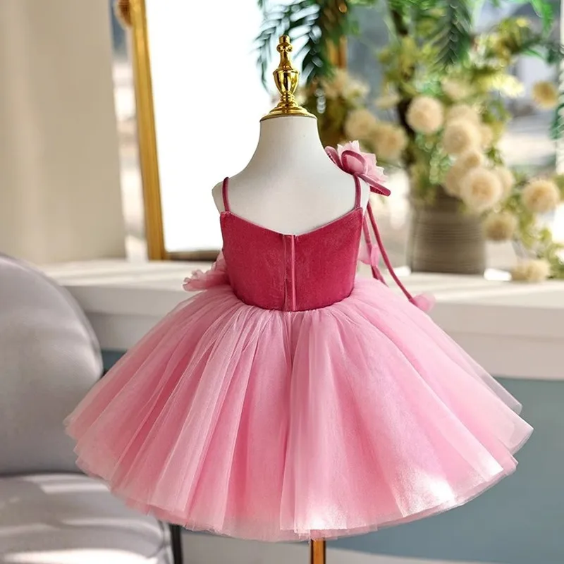 New Children Princess Costume Host Piano Performance Wedding Birthday Party Dresses For Girls A4421 Vestidos Bridesmaid Dresses