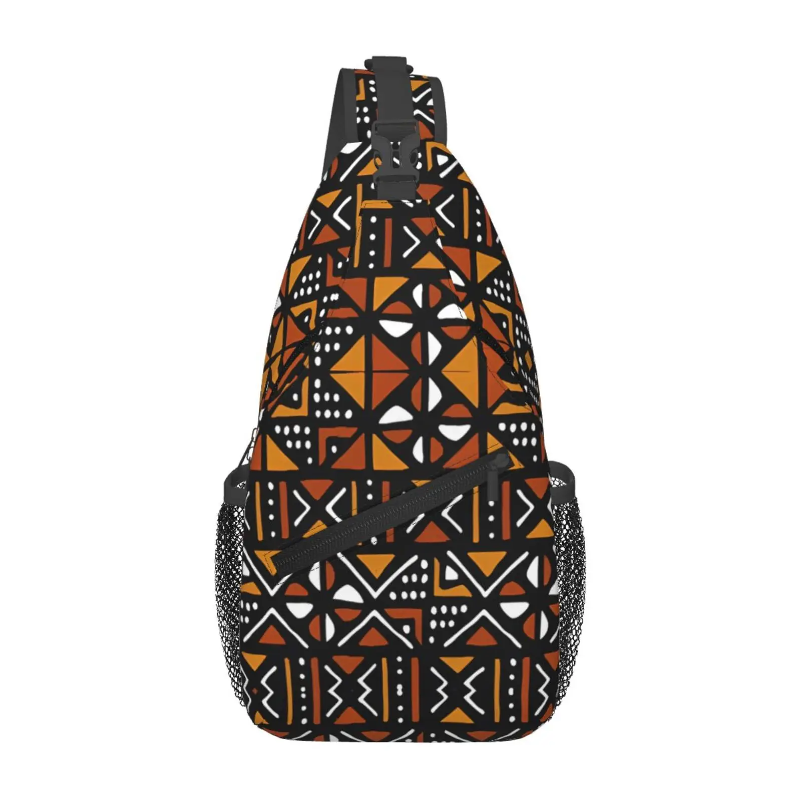

African Ethnic Geometric Pattern Shoulder Backpack Women Men Fashion Shoulder Chest Bags for For Traveling Hiking Sling Bag
