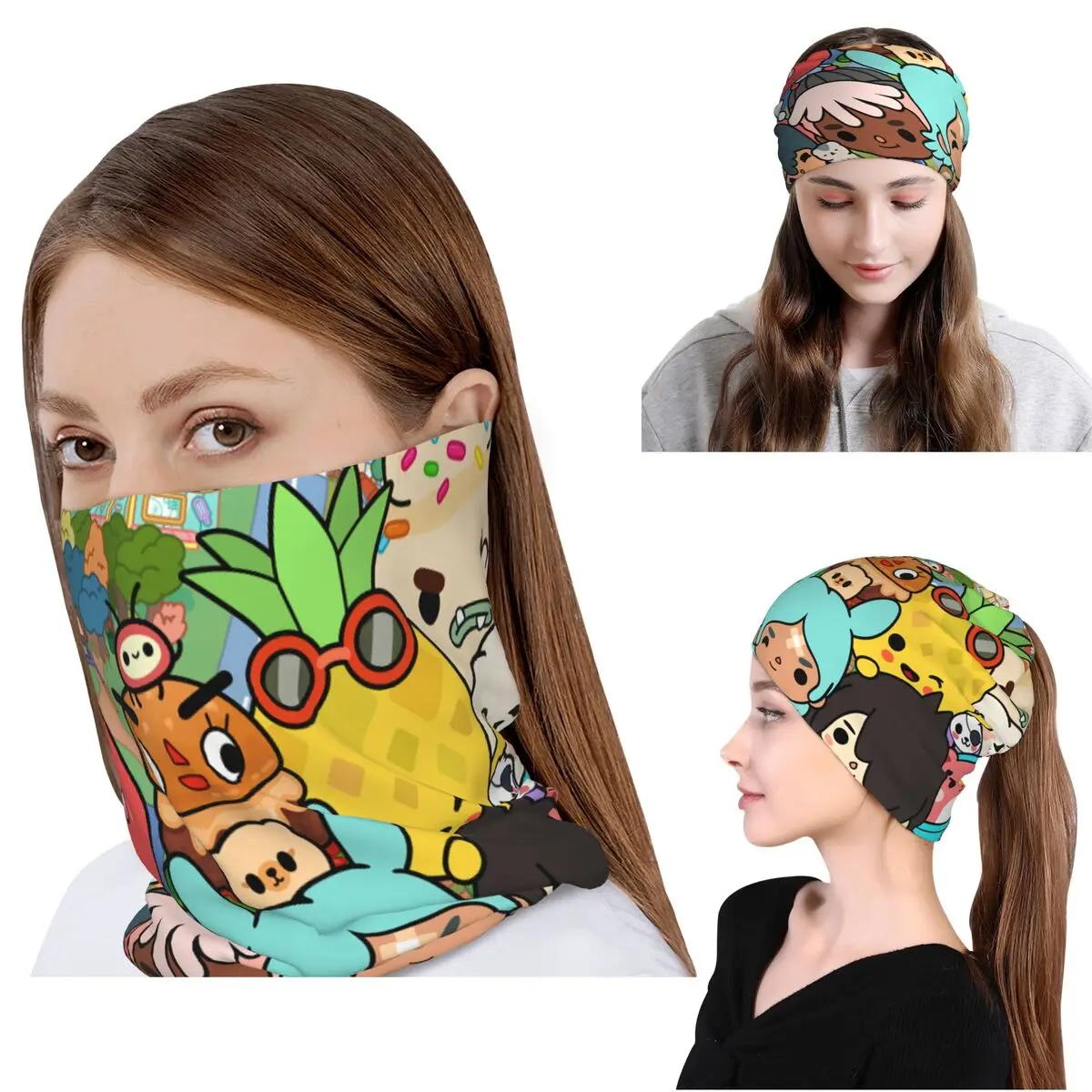 

Toca Life Box Toca Boca Cute Game Bandana Neck Cover Wrap Scarf Warm Face Mask Beanies Hat for Men Women Adult Windproof