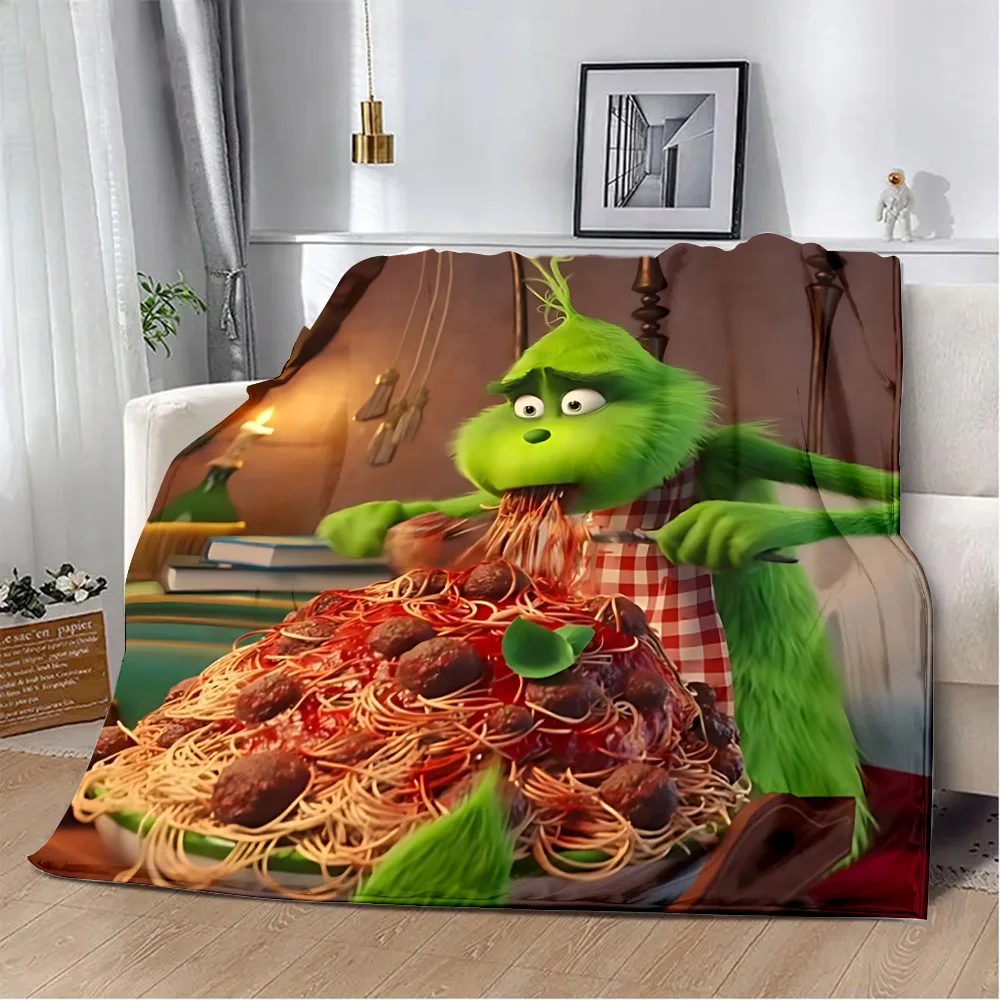 Printed G-Grinch Blanket Picnic Blankets Warm Blanket Soft and Comfortable Blanket Home Travel Birthday Gift