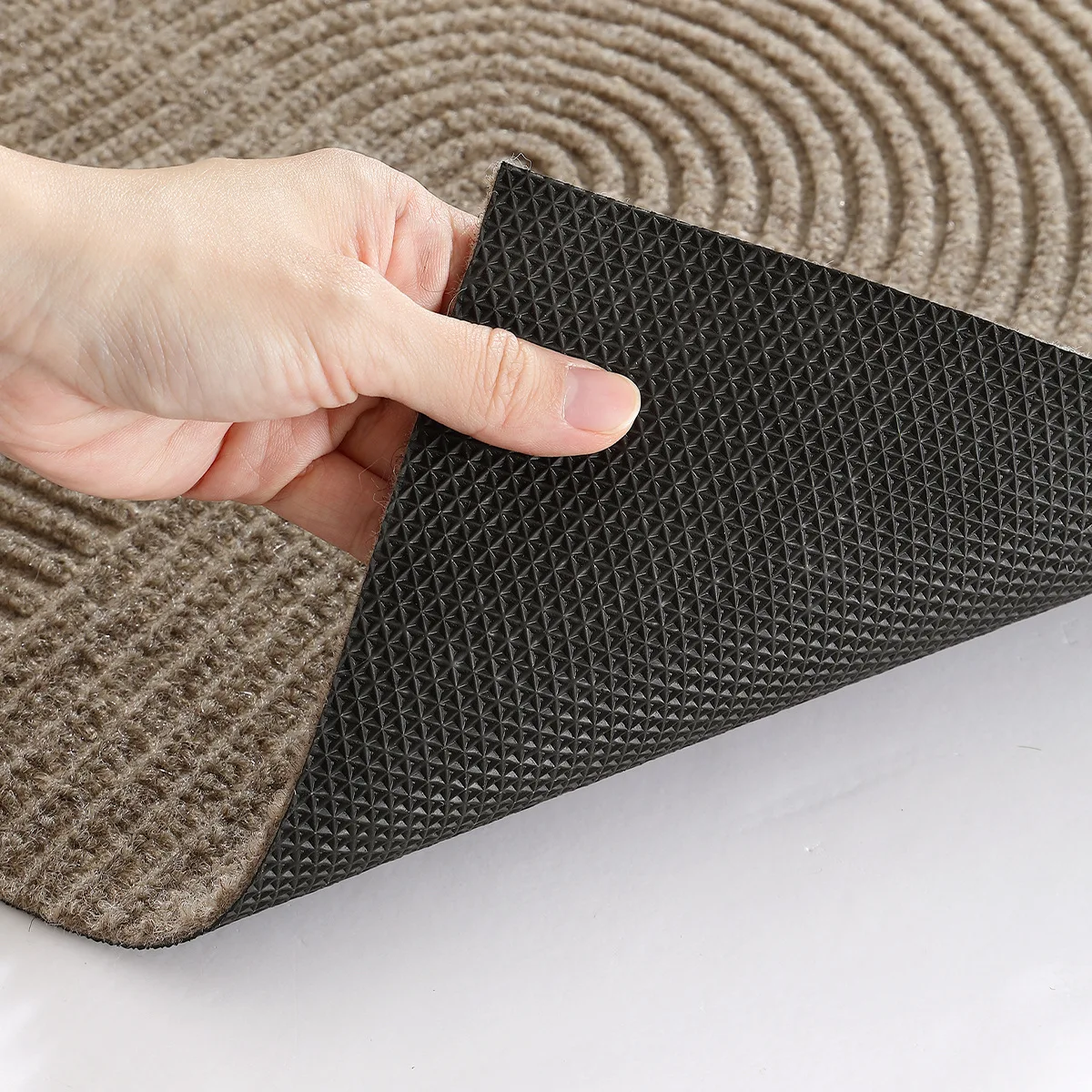 3D Grooved Geometric Entrance Mat, Professional Scraper Doormat, Stops Dirt & Water, Anti-Slip, Slim Edge Won't Jam Door
